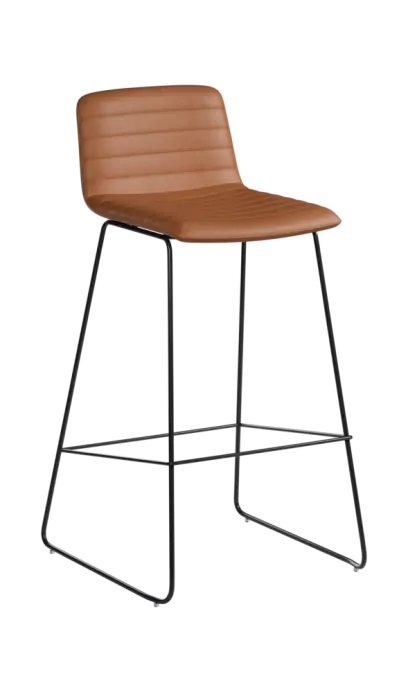 ARCA BAR BLACK, židle barová, ekologická kůže cappuccino